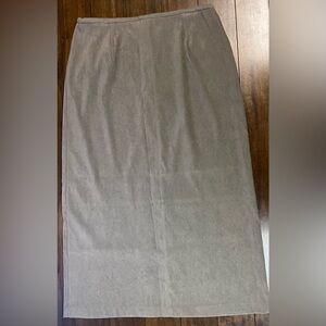 VTG Norton McNaughton Womens Size 16 Green Lined Maxi Long Skirt Slit in Back